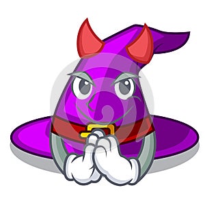 Devil witch hat isolated with the mascot