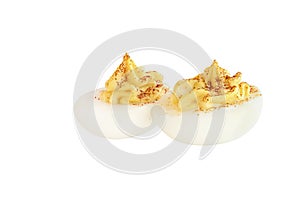Deviled Eggs Isolated Over White Background