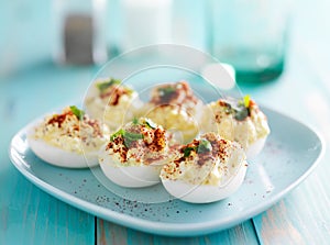 Deviled eggs with paprika