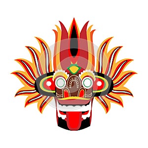 Deviled Face. Sri Lankan Yaka Mask. Ves Muna. Yak Muna. Sri Lankan Traditional Face.. Vector Mask