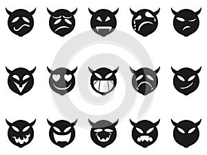 Devilish expressions smiley icons