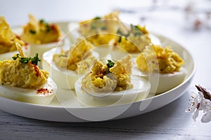 Devilled eggs canapes