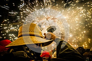 Devils dance Group on Correfoc (Firerun)