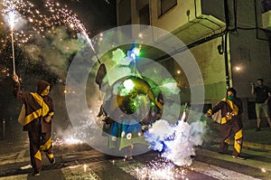 Devils dance Group on Correfoc Performance