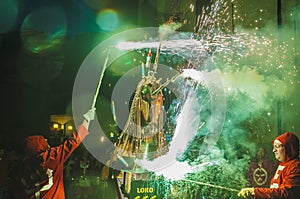 Devils dance Group on Firerun performance