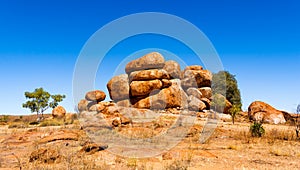 Devils Marbles in outback Australia photo