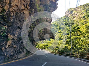 The devils nose, also known as `la nariz del diablo`, an famous rock figure or shape in the road from bogota to melgar in Colombia photo