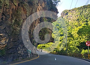The devils nose, also known as `la nariz del diablo`, an famous rock figure or shape in the road from bogota to melgar in Colombia