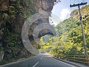 The devils nose, also known as `la nariz del diablo`, an famous rock figure or shape in the road from bogota to melgar in Colombia photo