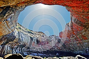 Devils Punchbowl cave interior on Oregon Coast