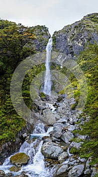 Devils Punchbowl Waterfall in New Zealand