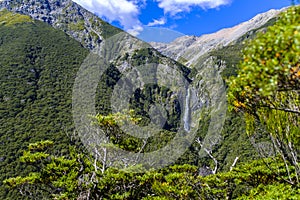 Devils Punchbowl Waterfall in New Zealand