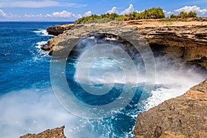 Devils tears, blow holes at Sunset Point, Nusa Lembongan, Indonesia