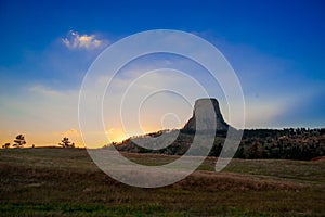 Devils Tower is located in in Crook County, northeastern Wyoming. Also, known as United States National Monument.