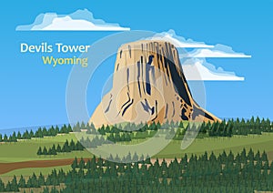 Devils Tower national monument in northeast Wyoming, United States