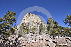 Devils Tower, top attraction in Wyoming State, USA. photo