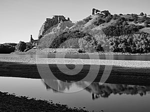 Devin castle ruins and Danube river