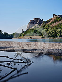 Devin castle ruins and Danube river