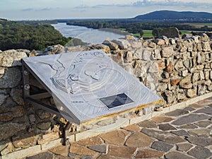 DEVIN, SLOVAKIA - JUNE 10, 2020: Scheme of ruins of Devin Castle near Bratislava