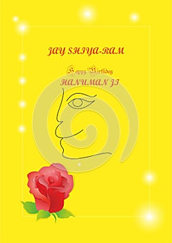 Devine birthday card for Lord Hanuman