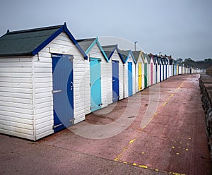 Devon beach huts in UK