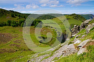 Devon countryside in the Valley of Rocks Lynton