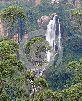 Devon Falls in the middle of Hatton Talawakele road in Sri Lanka.