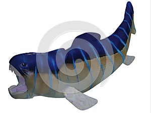 Devonian Dunkleosteus Fish on White photo