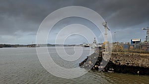 Devonport dockyard Plymouth Royal Navy Harbour, on the River Tamar, Plymouth Devon