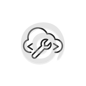 DevOps in Cloud line icon