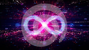 DevOps Concept with Infinite Loop on Abstract Technology Background