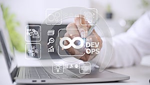 DevOps concept, software development and IT operations, agile programming