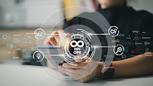 DevOps concept, software development and IT operations, agile programming