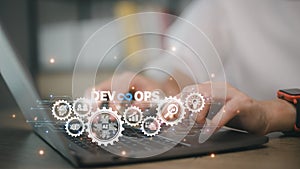 DevOps concept, software development and IT operations, agile programming