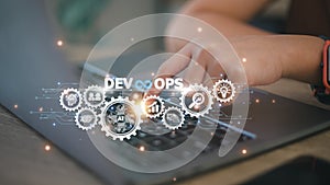 DevOps concept, software development and IT operations, agile programming