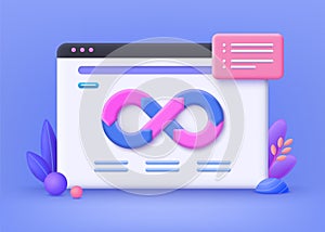 Devops concept, web development . Developing of internet app ,online website service. DevOps landing page , programming and