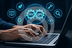 Devops development operation coding programming software engineering it technology automation cloud computing system