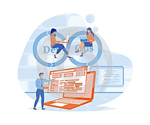 DevOps engineers web design with people.