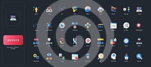 DevOps Gradient Flat Icons on Dark Background