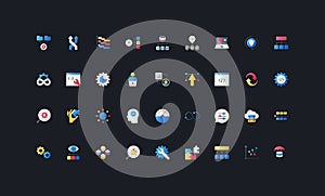 DevOps Gradient Flat Icons on Dark Background