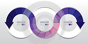 Devops, infinity infographic. 3 step options template, scheme, diagram, chart