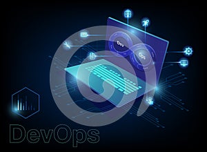 DevOps Infinity shape on screen