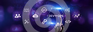 DevOps Methodology Development Operations agil programming technology concept.