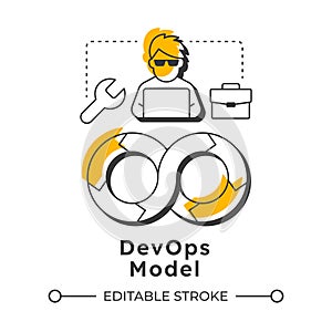 DevOps model modern linear concept icon