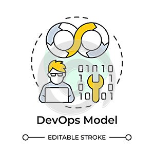 DevOps model multi color concept icon