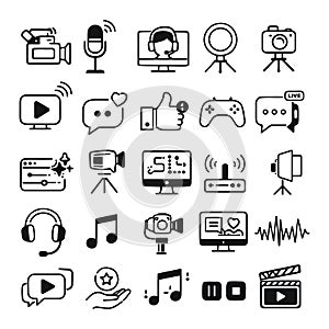 DevOps Software Development and Cloud Computing Line Icon Set