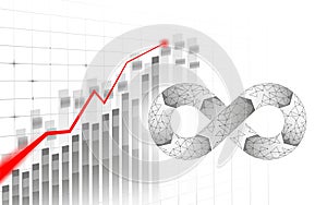 Devops software development operations infinity symbol. Programmer administration HUd display system. Coding building