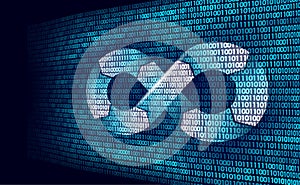 Devops software development operations infinity symbol. Programmer administration system life cycle quality. Coding