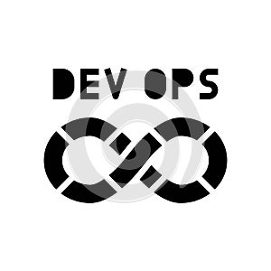 devops software glyph icon vector illustration