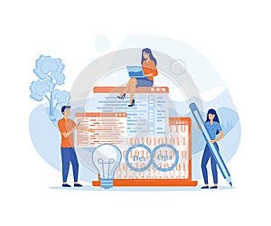 DevOps software, team of programmer, development and operations.